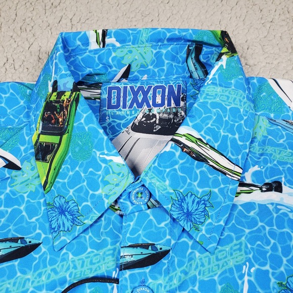 DIXXON Flannel Co Eliminator Boats Party Shirt Mens Small Blue‎ Button Up Cruise - Picture 4 of 13